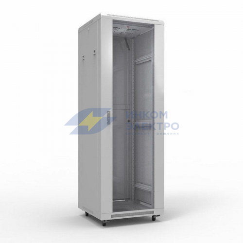 Шкаф напольный 19дюйм Standart 47U 600х600мм передняя дверь стекло задняя дверь метал. RAL7035 Rexant 04-2304 фото 7