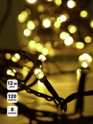 Гирлянда "Кристалл" DC-ILD120-CGL 120LED 12м 220В с контроллером зол. Shlights 4690601042798 фото 2 Гирлянда "Кристалл" DC-ILD120-CGL 120LED 12м 220В с контроллером зол. Shlights 4690601042798 фото 2