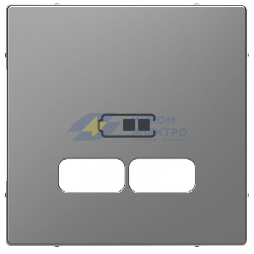 Накладка центральная Merten D-Life для механизма USB 2.1А SD нерж. сталь SchE MTN4367-6036