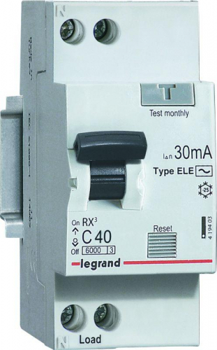 Выключатель автоматический дифференциального тока 2п (1P+N) C 16А 30мА тип AC 6кА RX3 Leg 419399 фото 3