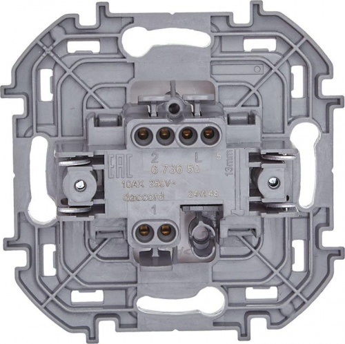 Переключатель 1-кл. Inspiria 10А IP20 250В 10AX механизм бел. IEK 673650 фото 4