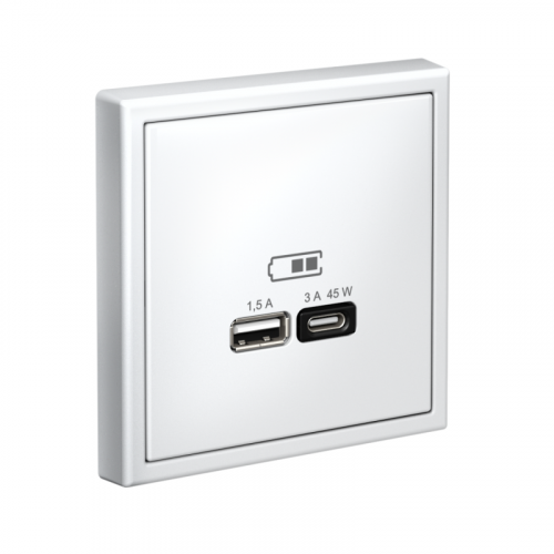 Розетка USB ArtGallery тип A+C 45Вт QC PD высокоскор. ЗУ механизм лотос SE GAL001329 фото 3