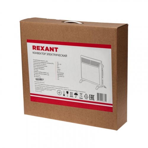 Конвектор электрический 1кВт с механическим термостатом Rexant 60-0090 фото 2 Конвектор электрический 1кВт с механическим термостатом Rexant 60-0090 фото 2