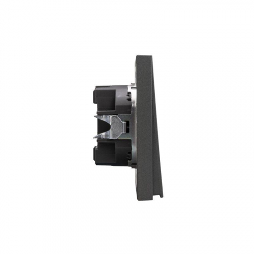 Выключатель 1-кл. СП STRONG MIELE 10А возвратный графит Kranz KR-78-0712-6 фото 4