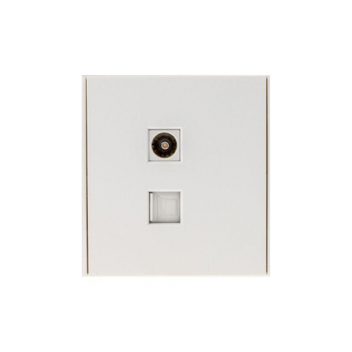 Розетка компьютерная + телевизионная СП STRONG MIELE RJ45 кат.6 + TV жемчуж. Kranz KR-78-0722-4