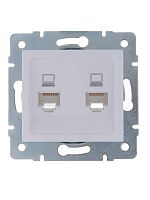 Розетка компьютерная 2-м СП Karina RJ45 механизм бел. LEZARD 707-0288-141