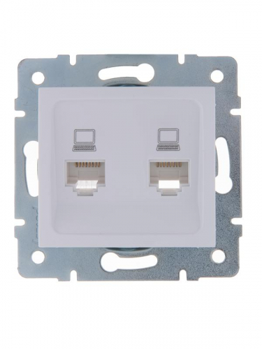 Розетка компьютерная 2-м СП Karina RJ45 механизм бел. LEZARD 707-0288-141