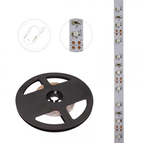Лента светодиодная SMD3528 4.8Вт/м 60LED/м 12В IP20 красн. (уп.5м) Lamper 141-331 фото 3