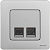 Розетка компьютерная 2-м Inspiria RJ45 кат.6 UTP механизм алюм. IEK 673842