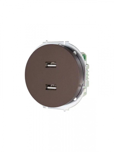 Розетка 2-м СП OSEN USB разъем механизм шоколад LEZARD 743-7388-192 фото 2 Розетка 2-м СП OSEN USB разъем механизм шоколад LEZARD 743-7388-192 фото 2