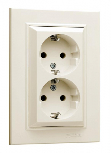Розетка 2-м СП Karea 16А IP20 с/з крем. Makel 56010082 Розетка 2-м СП Karea 16А IP20 с/з крем. Makel 56010082