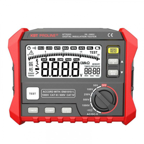 Мегаомметр цифровой KT 5203 "PROLINE" КВТ 89638 Мегаомметр цифровой KT 5203 "PROLINE" КВТ 89638