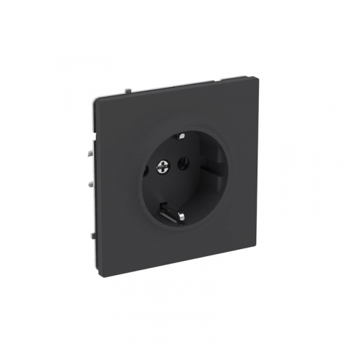 Розетка силовая KANT 2P+E без шторки черн. уголь DKC 7012033 фото 2 Розетка силовая KANT 2P+E без шторки черн. уголь DKC 7012033 фото 2