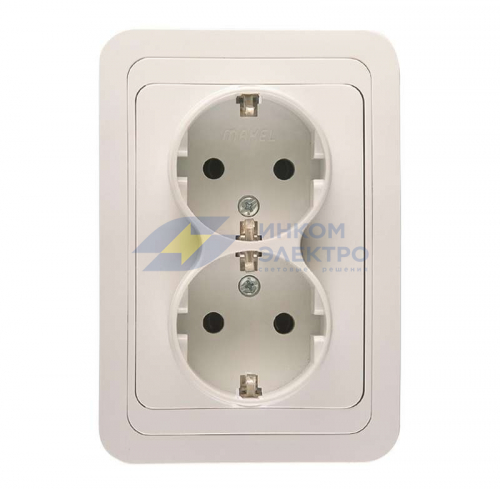 Розетка 2-м СП Mimoza 16А IP20 с заземл. бел./бел. Makel 12082 Розетка 2-м СП Mimoza 16А IP20 с заземл. бел./бел. Makel 12082