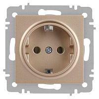 Розетка 1-м СП Accent 6-202-04 16А IP20 250В 2P+E Schuko шампань Intro Б0063690