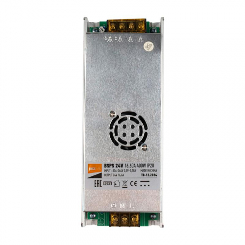 Блок питания для светодиодной ленты BSPS 24В 16.6А 400Вт IP20 метал. Pro+ JazzWay 5046153