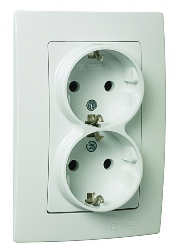 Розетка 2-м с з/к Lillium Natural Kare с/у бел. 250В 16А Makel 32001082