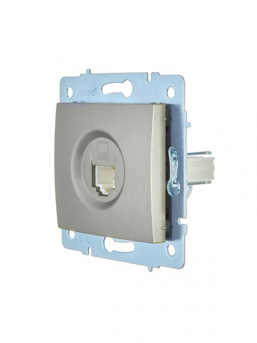 Розетка компьютерная 1-м СП ASTI IP20 RJ45 механизм Cat 5e платина. LEZARD 7081-3588-139 фото 3