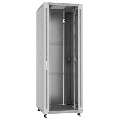 Шкаф монтажный телекоммуникационный напольный SH-05C-47U80/80 19дюйм для распред. и серверн. оборудования 47U 800х800х2277мм передн. стеклян. и задн. сплошн. метал. двери ручка с замком сер. (RAL 7035) Cabeus 7864c Шкаф монтажный телекоммуникационный напольный SH-05C-47U80/80 19дюйм для распред. и серверн. оборудования 47U 800х800х2277мм передн. стеклян. и задн. сплошн. метал. двери ручка с замком сер. (RAL 7035) Cabeus 7864c