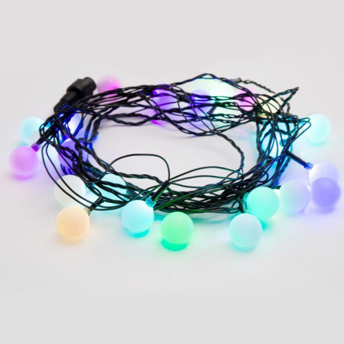 Гирлянда светодиодная "Шарики" 5м d25мм 25LED RGB 6Вт 220-240В IP20 провод ПВХ темн. зел. Neon-Night 303-559 фото 4