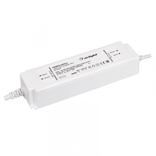 Блок питания ARPJ-SP-342800-PFC 100Вт 17-34В 2.8А IP67 пластик Arlight 037272 Блок питания ARPJ-SP-342800-PFC 100Вт 17-34В 2.8А IP67 пластик Arlight 037272