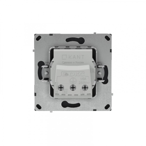Розетка силовая KANT 2P+E без шторки черн. уголь DKC 7012033 фото 3 Розетка силовая KANT 2P+E без шторки черн. уголь DKC 7012033 фото 3