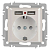 Розетка 1-м СП Accent 6-410-06 16А IP20 250В P+E Schuko + 2хUSB защ. шторки перламутр. Intro Б0063700