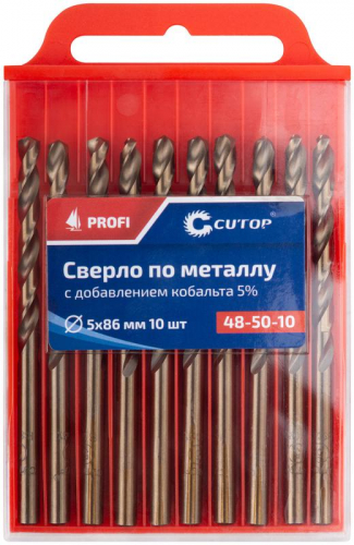 Сверло по металлу ПРОФИ/Profi 5х86мм с кобальтом 5% (уп.10шт) Cutop 48-50-10 фото 3