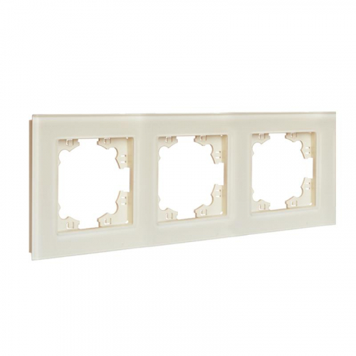 Рамка 3-м Афина стеклянная сл. кость (ivory) UNIVersal 2274 фото 2