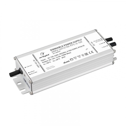 Блок питания ARPV-UH12150-PFC-0-10V 12В 12.5А 150Вт IP67 металл Arlight 025747 Блок питания ARPV-UH12150-PFC-0-10V 12В 12.5А 150Вт IP67 металл Arlight 025747