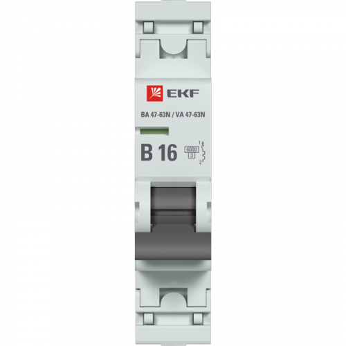 Выключатель автоматический 1п B 16А 6кА ВА 47-63N PROxima EKF M636116B фото 2