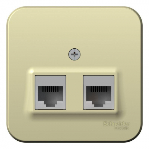 Розетка компьютерная 2-м ОП Blanca RJ45 кат.5E с изолир. пластиной беж. SE BLNIA045457 фото 2