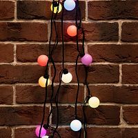 Гирлянда светодиодная "Мультишарики" 10м d38мм 40LED RGB 5Вт 220-240В IP65 провод ПВХ черн. Neon-Night 303-579