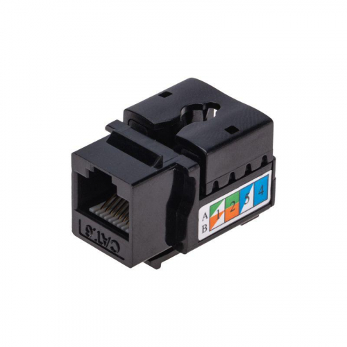 Модуль Keystone Jack RJ-45(8P8C) кат.6 UTP неэкранир. тип 90град. черн. PRO Rexant 02-0255 фото 2