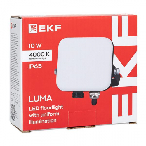 Прожектор светодиодный СДО-4001 10Вт 4000К IP65 с равномерной засветкой LUMA EKF FLL-4001-10-4000 фото 11