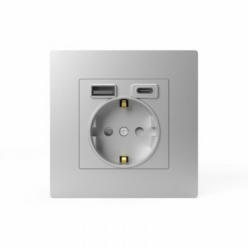 Розетка 1-м СП Pixel IP20 с заземл. с 2-мя заряд. устр. USB тип A+C механизм алюм. TOKOV ELECTRIC TKE-PX-R1U2AC-C03 фото 4 Розетка 1-м СП Pixel IP20 с заземл. с 2-мя заряд. устр. USB тип A+C механизм алюм. TOKOV ELECTRIC TKE-PX-R1U2AC-C03 фото 4