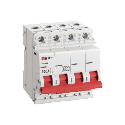 Выключатель нагрузки 4п 100А ВН-125N PROxima EKF S1254100 фото 3