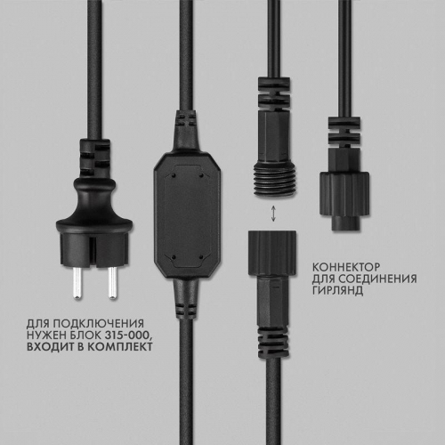 Гирлянда светодиодная "Айсикл" (бахрома) 5.6х0.9м 240LED син. 16Вт 230В IP67 провод каучук черн. Neon-Night 255-243 фото 6