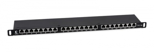 Патч-панель 19дюйм 0.5U 24 порта RJ45 кат.6а полностью экранир. Dual IDC высокой плотности Cabeus 9652c Патч-панель 19дюйм 0.5U 24 порта RJ45 кат.6а полностью экранир. Dual IDC высокой плотности Cabeus 9652c