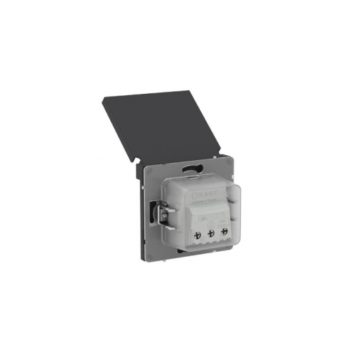 Розетка силовая KANT IP44 2P+E защ. шторки с крышкой черн. уголь DKC 7012013 фото 8