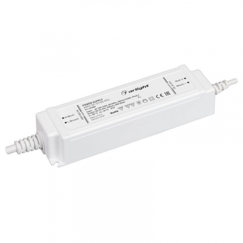 Блок питания ARPJ-SP-57700-PFC 40Вт 29-57В 0.7А IP67 пластик Arlight 037888 Блок питания ARPJ-SP-57700-PFC 40Вт 29-57В 0.7А IP67 пластик Arlight 037888