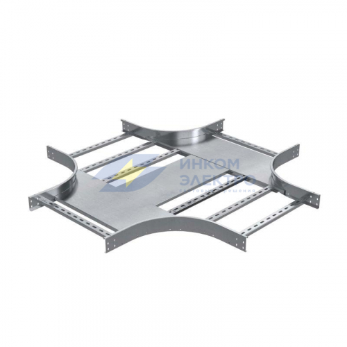 Ответвитель для лотка Х-образный 150х450 толщ. 3мм R300 в комплекте с крепеж. эл. алюм. DKC ALXW31545K