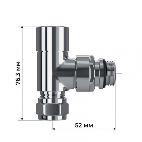 Набор термостатический трехосевой Design Pro 15мм М30х1.5 хром Royal Thermo НС-1646646 фото 6
