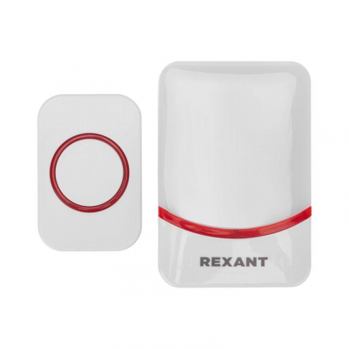 Звонок беспроводной дверной переливающийся 38 мелодий IP44 бел./красн. Rexant 73-0016 фото 2 Звонок беспроводной дверной переливающийся 38 мелодий IP44 бел./красн. Rexant 73-0016 фото 2