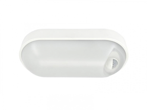 Светильник светодиодный WP 15 C 12W OP 840 W10L22 WH MDM 220х106х60мм 12Вт 4000К IP54 ЖКХ овал. пылевлагозащ. с датчиком движ. бел. Русский Свет 15071524500