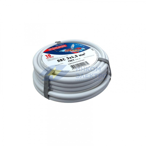 Провод ПВС 3х4.0 (уп.10м) Rexant 01-8050-10 Провод ПВС 3х4.0 (уп.10м) Rexant 01-8050-10
