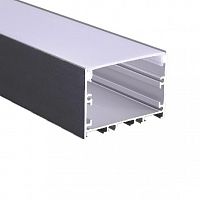 Профиль накладной PAL 5035-BLACK L2000 в комплекте: 2 глухих заглушки; рассеив. матов.; 4 клипсы крепежных анодир. Pro JazzWay 5058972
