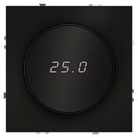 Терморегулятор электронный S70 с индикацией и датчиком для теплого пола механизм черн. матов. Voltum VLS070108