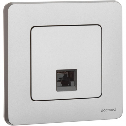 Розетка компьютерная Inspiria RJ45 кат.6 UTP механизм алюм. IEK 673832 фото 3