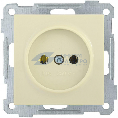 Розетка 1-м СП Bolero РС10-1-0-Б 10А IP20 без заземл. механизм крем. IEK ERB10-K33-10